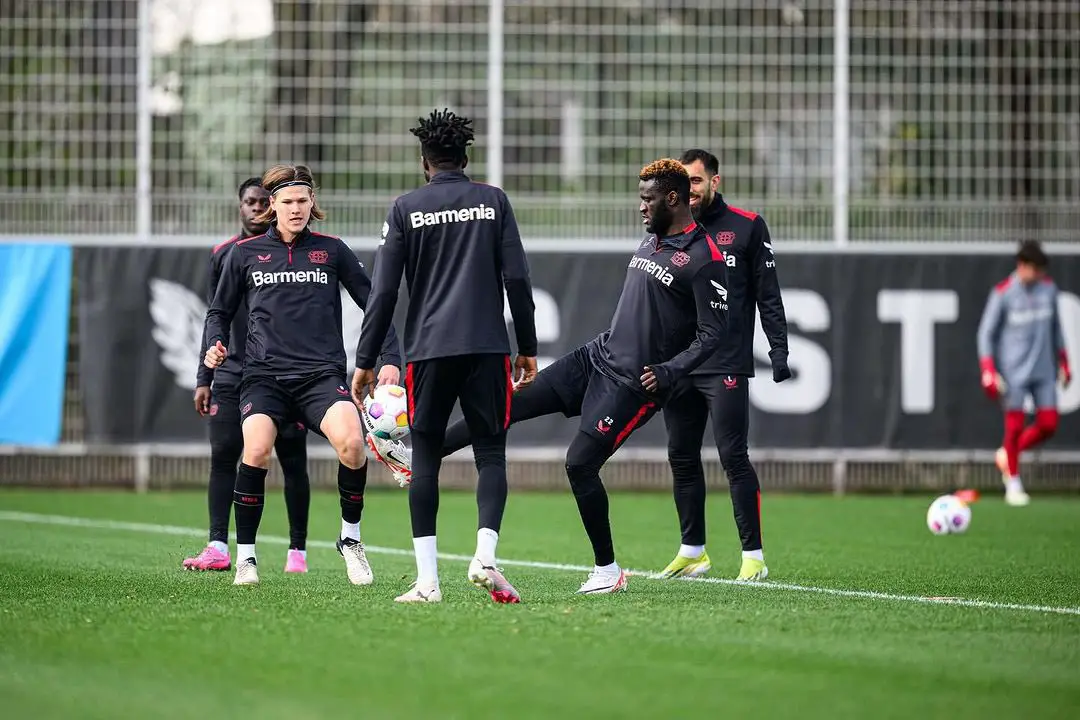 20240325 191616 Boniface Returns To Bayer Leverkusen Training