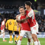 trossard celeb wolves Arsenal Move Back To Top Of EPL Table, Edge Wolves