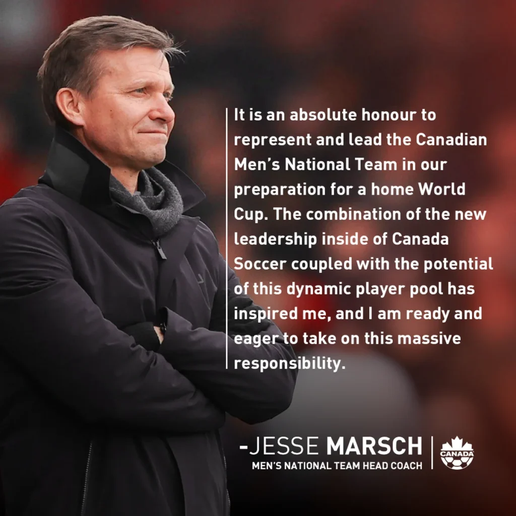 20240513 CANMNT Marsch Quote 1x1 EN 1 Canada appoints Marsch as head coach of national team ahead of next month's Copa America