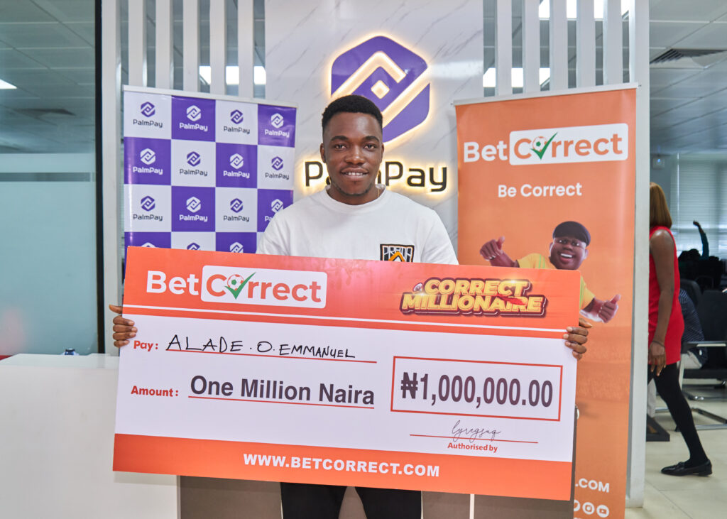 PalmPayXBetCorrect 8 1 PalmPay User Wins N1,000,000 on the Correct Millionaire Giveaway