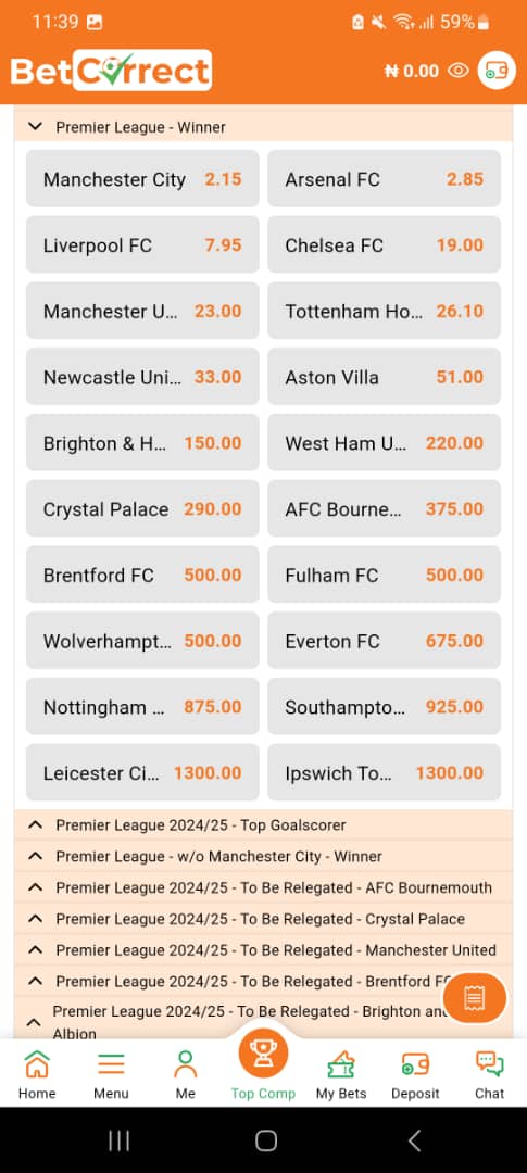 image 6 How to Bet on the Outright Market on BetCorrect