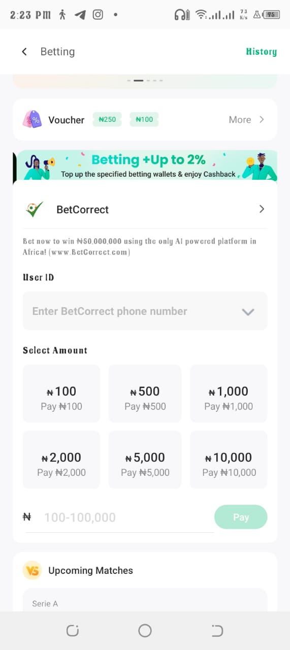 image 7 How to Deposit with OPay via BetCorrect Website and App