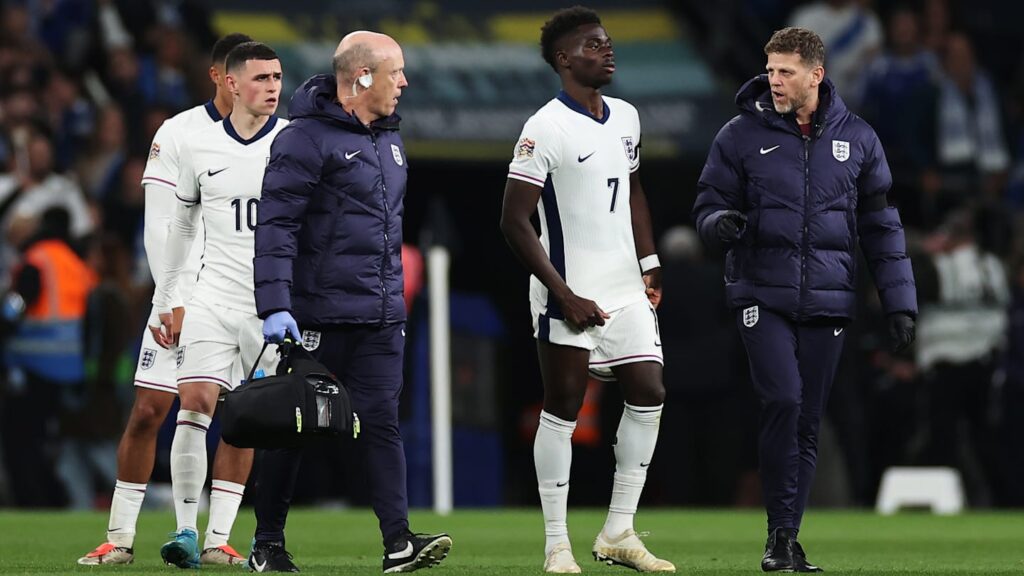 01ja045rw5zt00kff41p Bukayo Saka forced out of England squad with injury ahead of Finland game