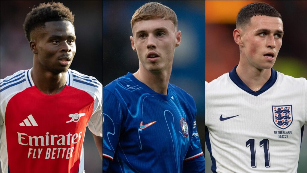 01ja0790ndqvtnc0ygbk England midfielder ranks Bukayo Saka, Cole Palmer & Phil Foden