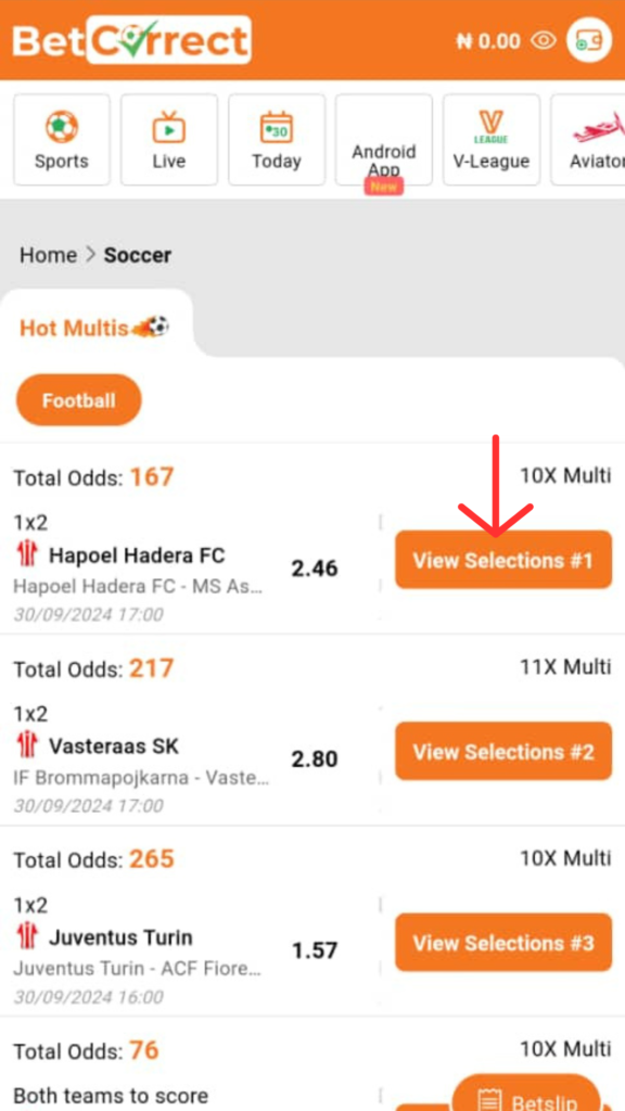 2 Booking Codes Made Easy Using Hot Multis (Top Trending Bets) on Betcorrect