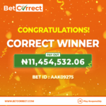 Betcorrect CW 1080x108011M Lucky BetCorrect User wins ₦11.4Million with ₦300