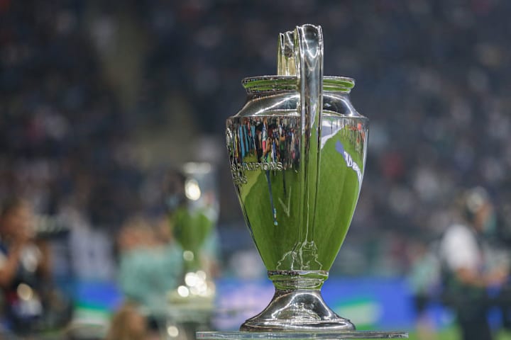 The Champions League Trophy seen during