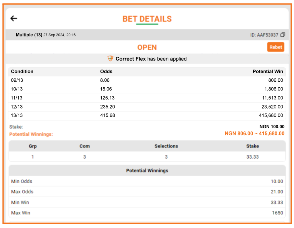 CORRECT FLEX OPEN BET Introducing Correct Flex